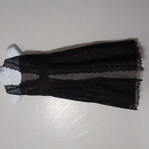 23. Moulinette Souers Gray and Black Lace Dress Sweetheart Neckline Women's 6